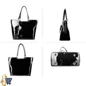 Black Patent Bow-Tie Shoulder Handbag 2