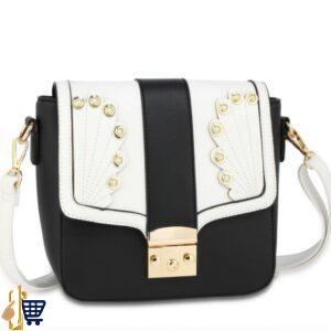 Black/White Cross Body Shoulder Bag 1