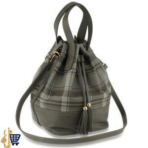 Black Women's Drawstring Bucket Bag