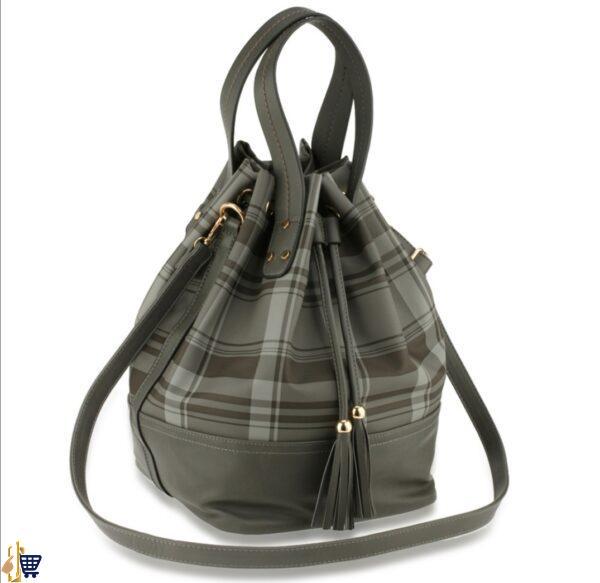 Black Women's Drawstring Bucket Bag