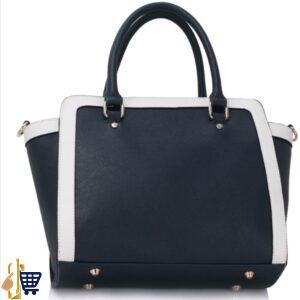 Navy/White Grab Tote Handbag 2