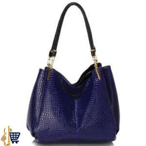 Blue Snake- Effect Shoulder Bag