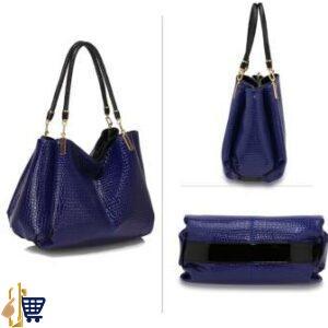 Blue Snake- Effect Shoulder Bag 2