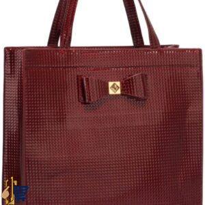 Burgundy Bow Decoration Shoulder Bag