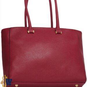 Burgundy Front-pocket Tote Shoulder Bag 3