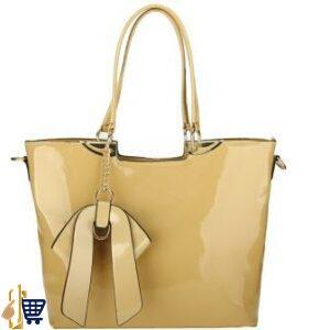 Chanpagn Patent Bow-Tie Shoulder Handbag