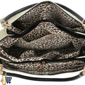 Cream Snake- Effect Shoulder Bag 2