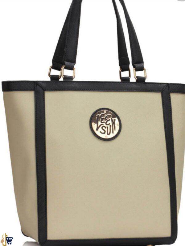 Grey Fashion Tote With Stunning Metal Work