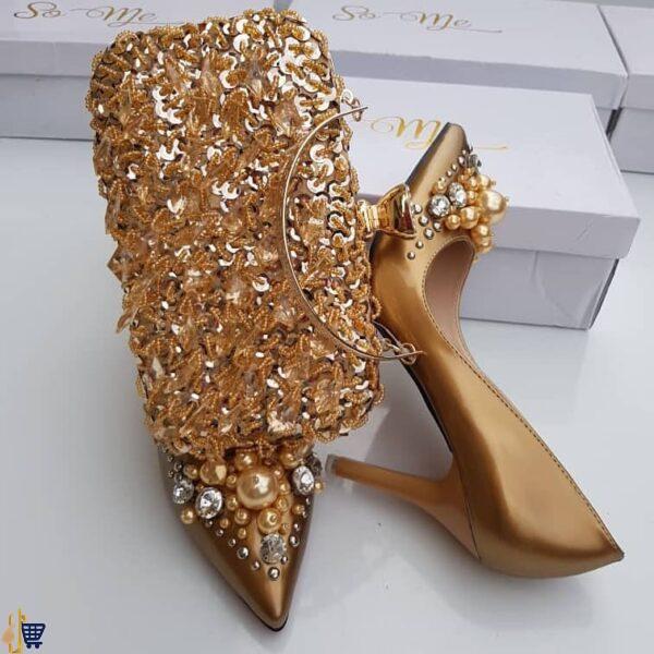 So Me Shoes & Purse - Gold