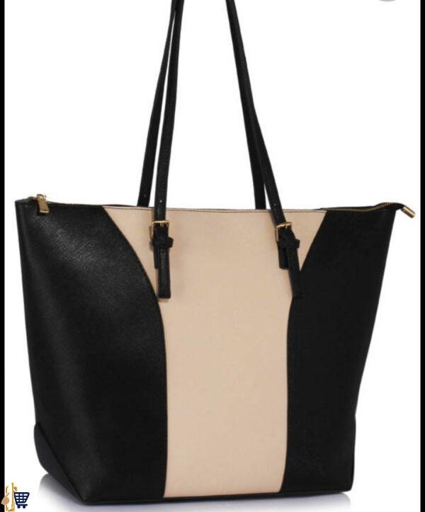 Large Black/Nude Shoulder Handbag