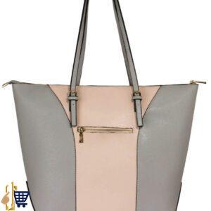 Large Nude/Grey Shoulder Handbag 2