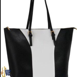 Large Black/White Shoulder Handbag