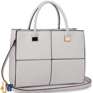 Large White Fashion Tote Handbag
