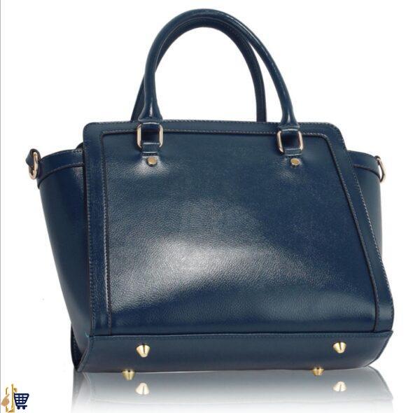 Navy Grab Tote Handbag