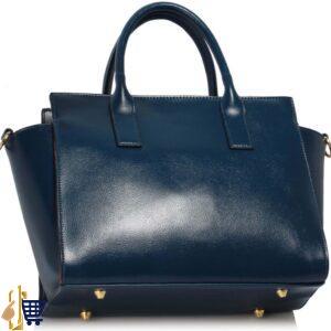 Navy Metal Detail Grab Tote Handbag 2