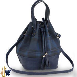 Navy Women's Drawstring Bucket Bag