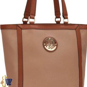 Nude Fashion Tote With Stunning Metal Work 1