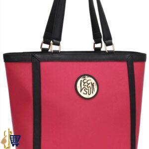 Pink Fashion Tote With Stunning Metal Work 1