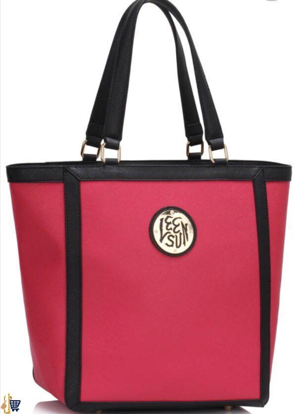 Pink Fashion Tote With Stunning Metal Work