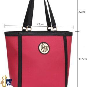 Pink Fashion Tote With Stunning Metal Work 2