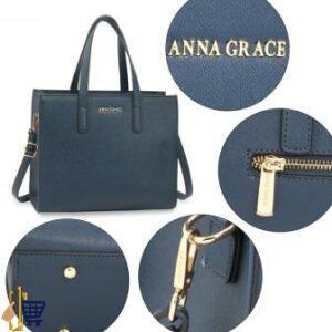 Navy Blue Anna Grace Fashion Tote Bag 5